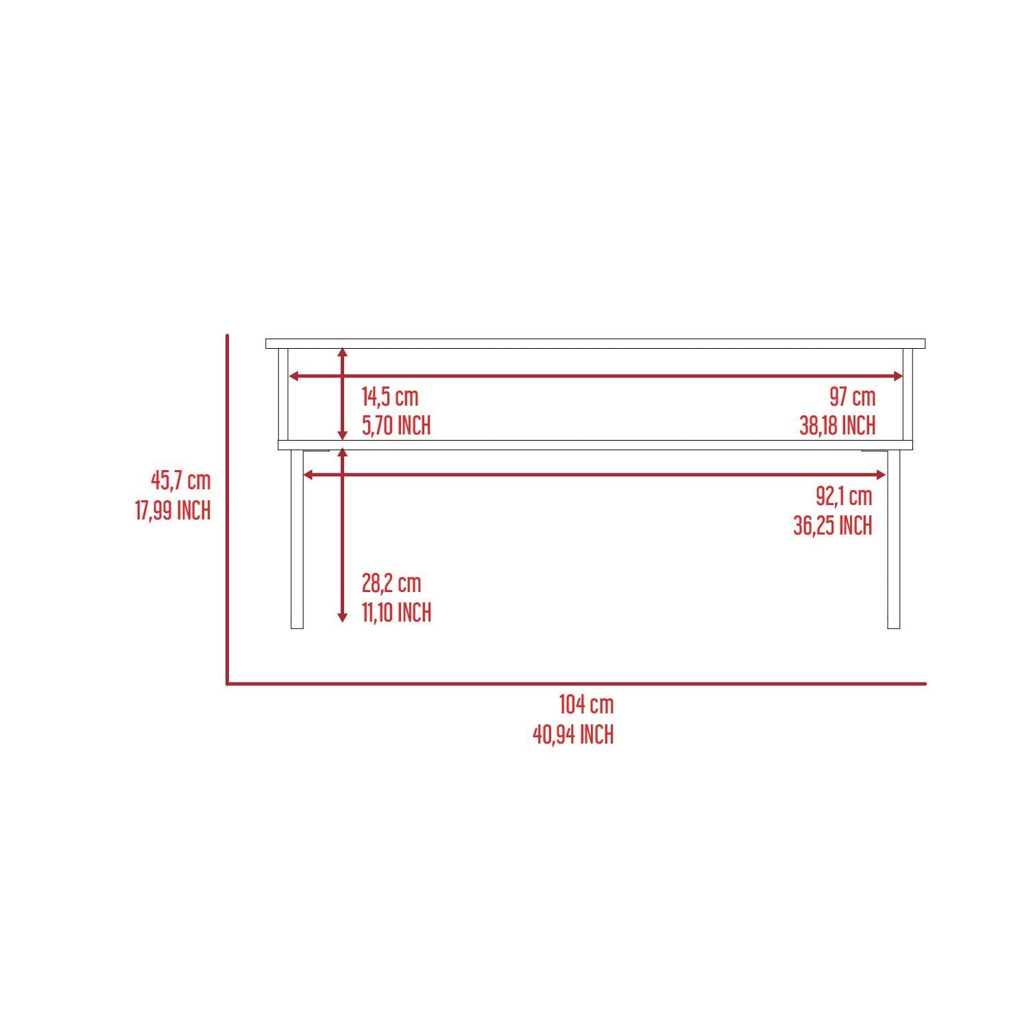 Trumbel Rectangle Lift Top Coffee Table Dark Walnut Brown Particle Board