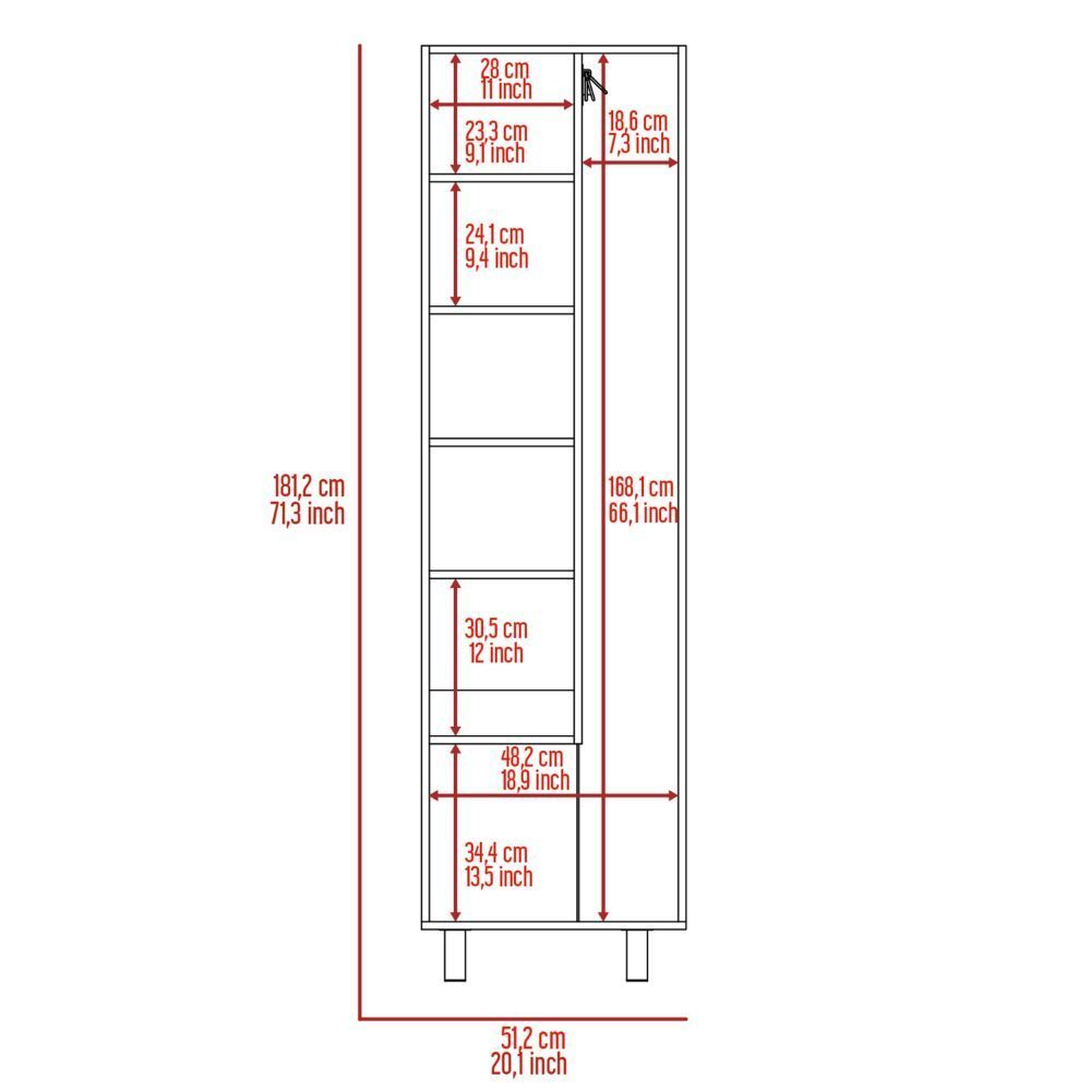 Halifax 2 Door Rectangle Closet Pantry Light Gray And White Beige Particle Board