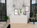 White 6 Drawer Rectangle Dresser White Particle Board