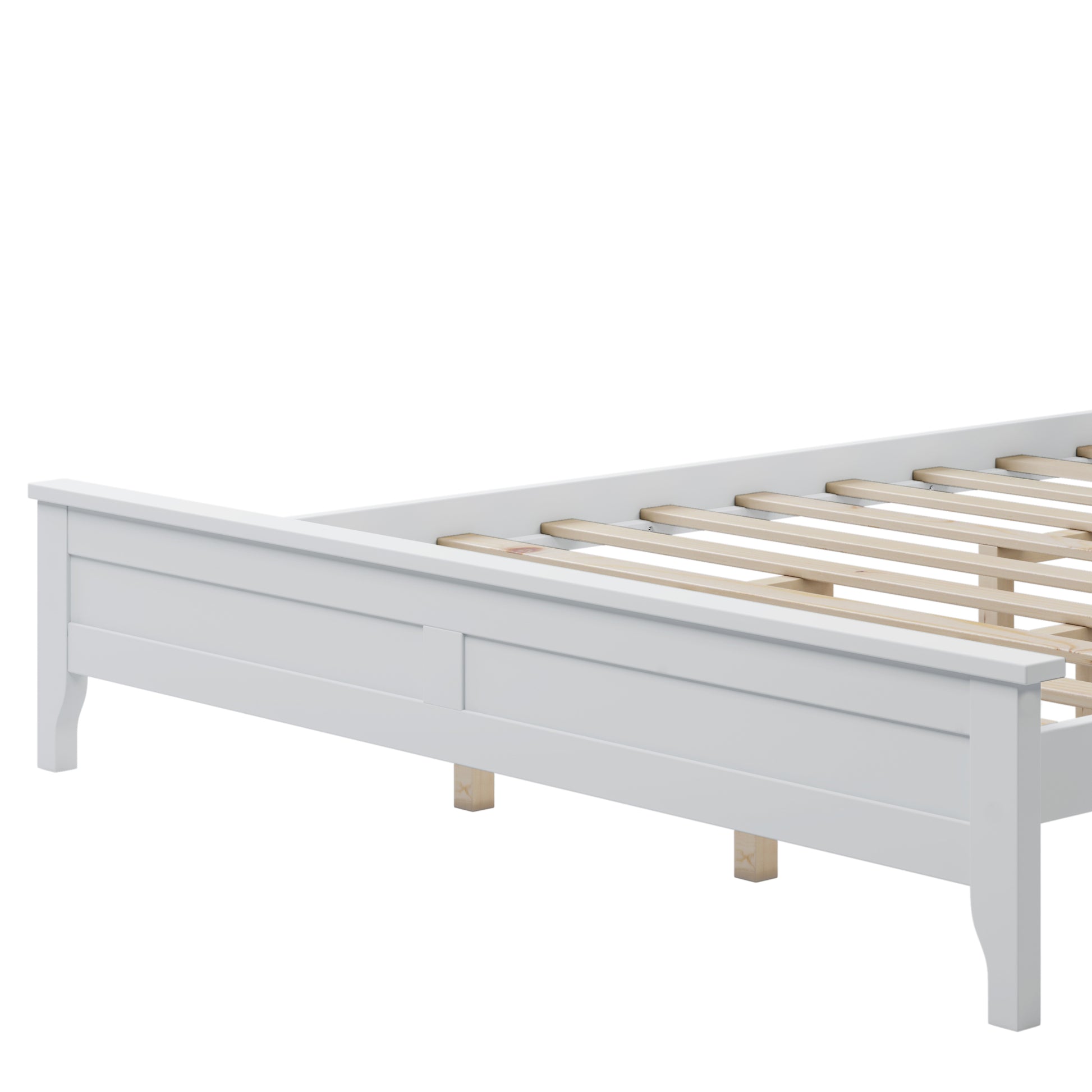 Modern White Solid Wood Queen Platform Bed Old Sku:Wf283525Aak White Solid Wood