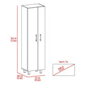 Halifax 2 Door Rectangle Closet Pantry Light Gray And White Beige Particle Board