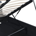 Queen Size Upholstered Faux Leather Platform Bed With A Hydraulic Storage System, Black Black Technical Leather
