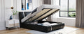 Queen Size Upholstered Faux Leather Platform Bed With A Hydraulic Storage System, Black Black Technical Leather
