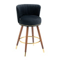Coolmore Counter Height Bar Stools Set Of 2 For Kitchen Counter Solid Wood Legs With A Fixed Height Of 360 Degrees Black Solid Wood