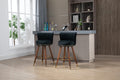 Coolmore Counter Height Bar Stools Set Of 2 For Kitchen Counter Solid Wood Legs With A Fixed Height Of 360 Degrees Black Solid Wood