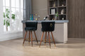 Coolmore Counter Height Bar Stools Set Of 2 For Kitchen Counter Solid Wood Legs With A Fixed Height Of 360 Degrees Black Solid Wood