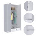 Conway Rectangle Armoire White White Particle Board