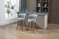 Coolmore Counter Height Bar Stools Set Of 2 For Kitchen Counter Solid Wood Legs With A Fixed Height Of 360 Degrees Gray Solid Wood