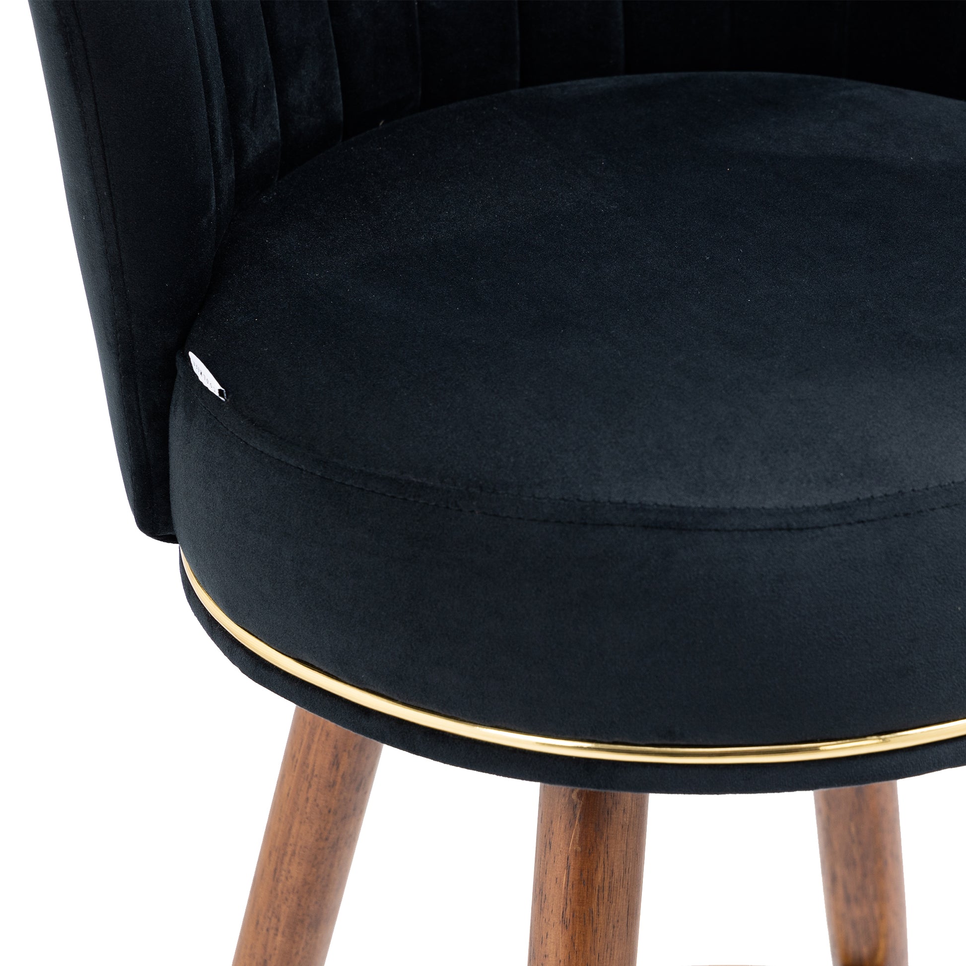 Coolmore Counter Height Bar Stools Set Of 2 For Kitchen Counter Solid Wood Legs With A Fixed Height Of 360 Degrees Black Solid Wood