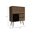 Black Wengue 4 Bottle 2 Drawer Bar Cabinet Mahogany And Brown Particle Board
