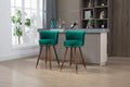 Coolmore Counter Height Bar Stools Set Of 2 For Kitchen Counter Solid Wood Legs With A Fixed Height Of 360 Degrees Emerald Solid Wood