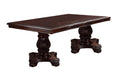 Formal Dining Room Table W Leaf 2X Arm Chairs And 6X Side Chairs Brown 9Pc Set Dining Table Double Pedestal Base Royal Rectangle Table Brown Wood Dining Room Solid Wood Rubberwood Rectangular Dining Table With Chair Wood Wood Brown Seats 8