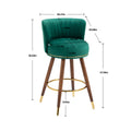 Coolmore Counter Height Bar Stools Set Of 2 For Kitchen Counter Solid Wood Legs With A Fixed Height Of 360 Degrees Emerald Solid Wood
