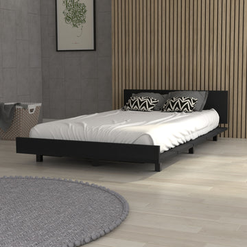 Nimmo Twin Bed Frame Black Wengue Twin Black Particle Board