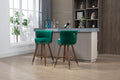 Coolmore Counter Height Bar Stools Set Of 2 For Kitchen Counter Solid Wood Legs With A Fixed Height Of 360 Degrees Emerald Solid Wood