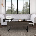 Westover Rectangle Lift Top Coffee Table Carbon Espresso And Onyx Brown Particle Board