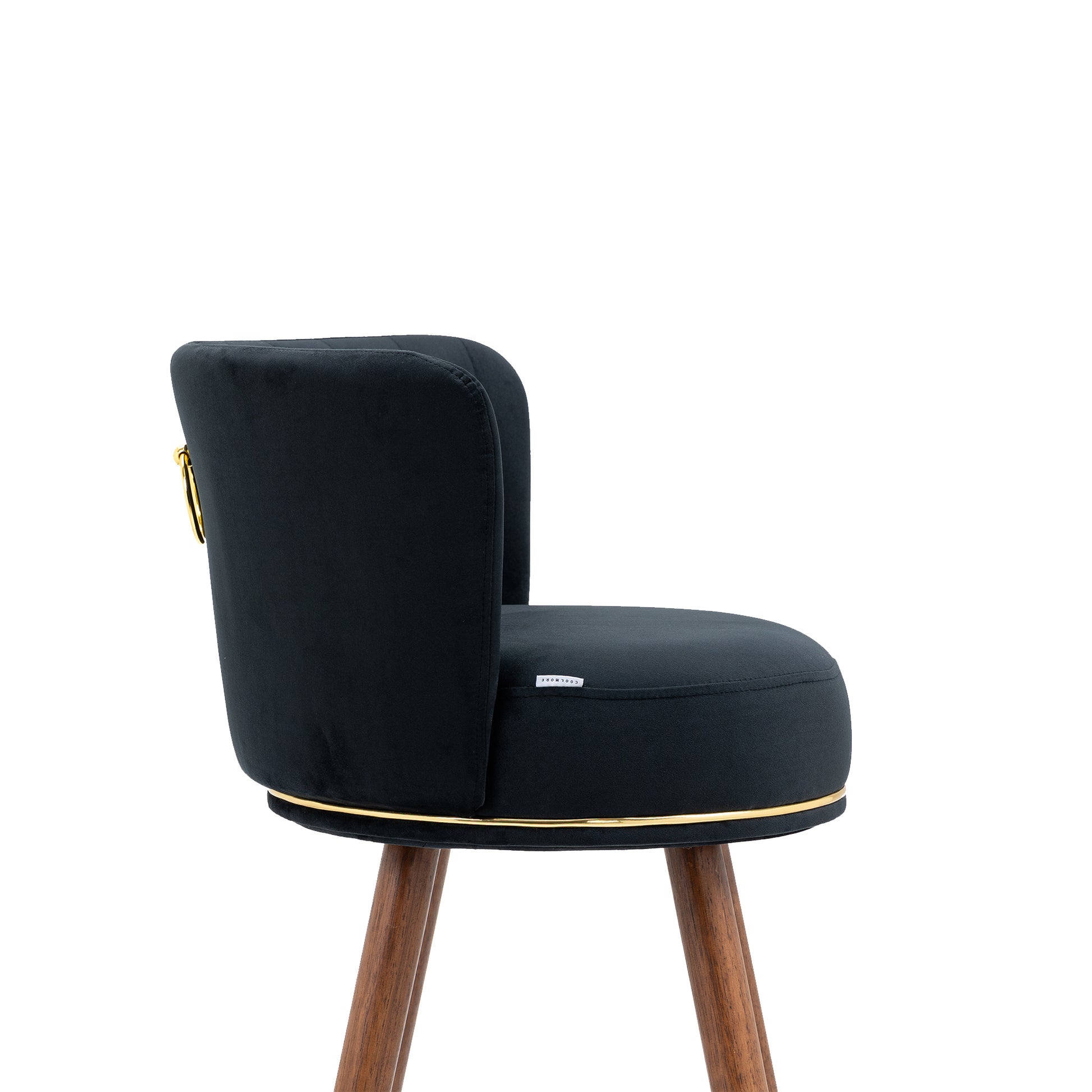 Coolmore Counter Height Bar Stools Set Of 2 For Kitchen Counter Solid Wood Legs With A Fixed Height Of 360 Degrees Black Solid Wood