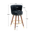 Coolmore Counter Height Bar Stools Set Of 2 For Kitchen Counter Solid Wood Legs With A Fixed Height Of 360 Degrees Black Solid Wood