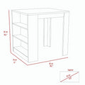 Elkins 3 Drawer Kitchen Island White And Pine White Particle Board