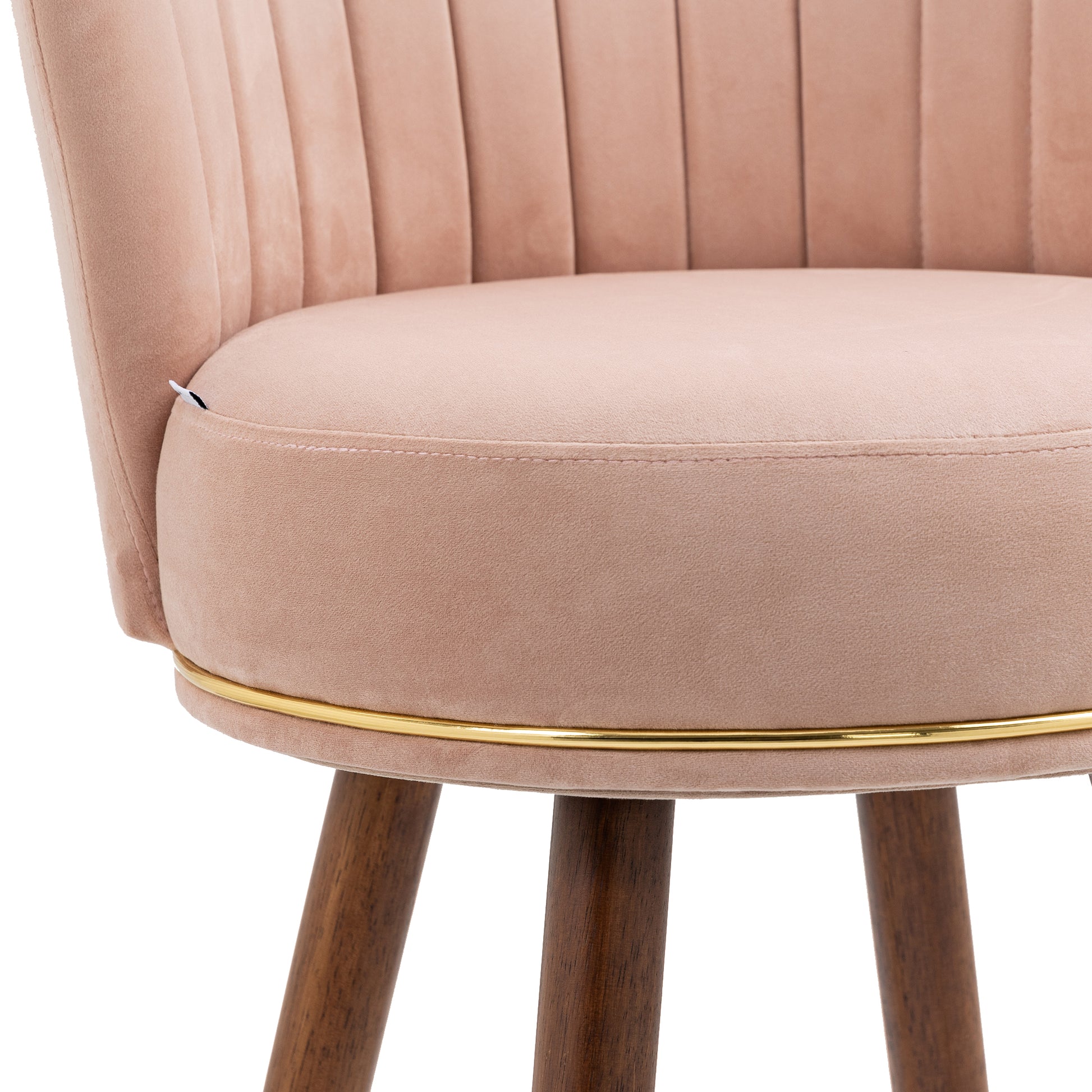 Coolmore Counter Height Bar Stools Set Of 2 For Kitchen Counter Solid Wood Legs With Fabric With A Fixed Height Of 360 Degrees Pink Solid Wood