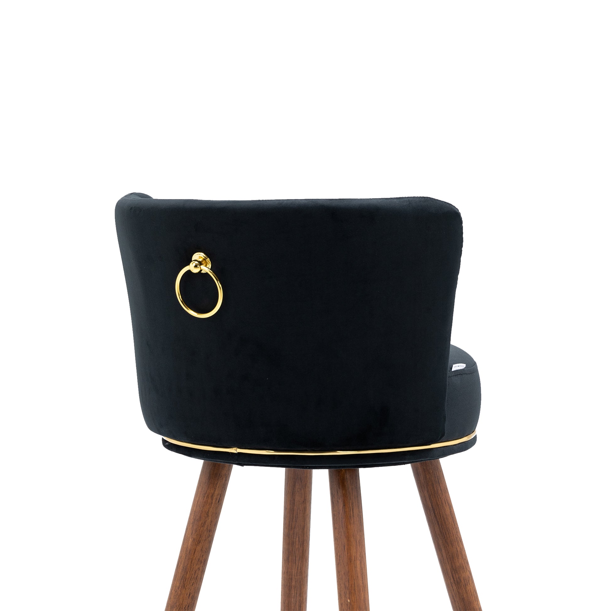 Coolmore Counter Height Bar Stools Set Of 2 For Kitchen Counter Solid Wood Legs With A Fixed Height Of 360 Degrees Black Solid Wood
