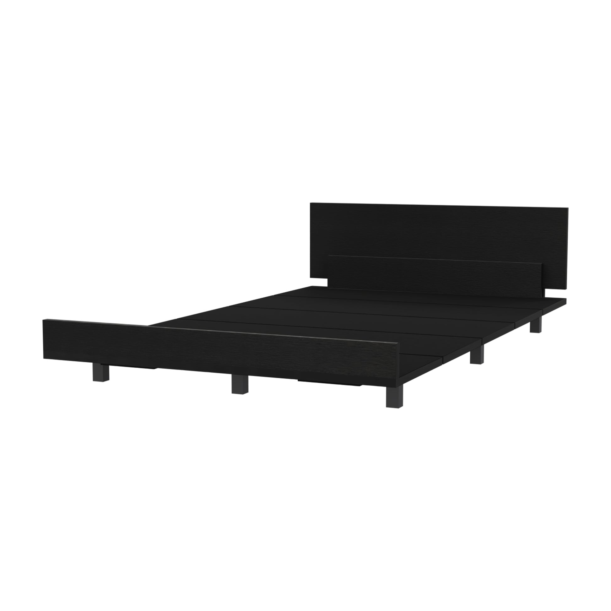 Nimmo Twin Bed Frame Black Wengue Twin Black Particle Board