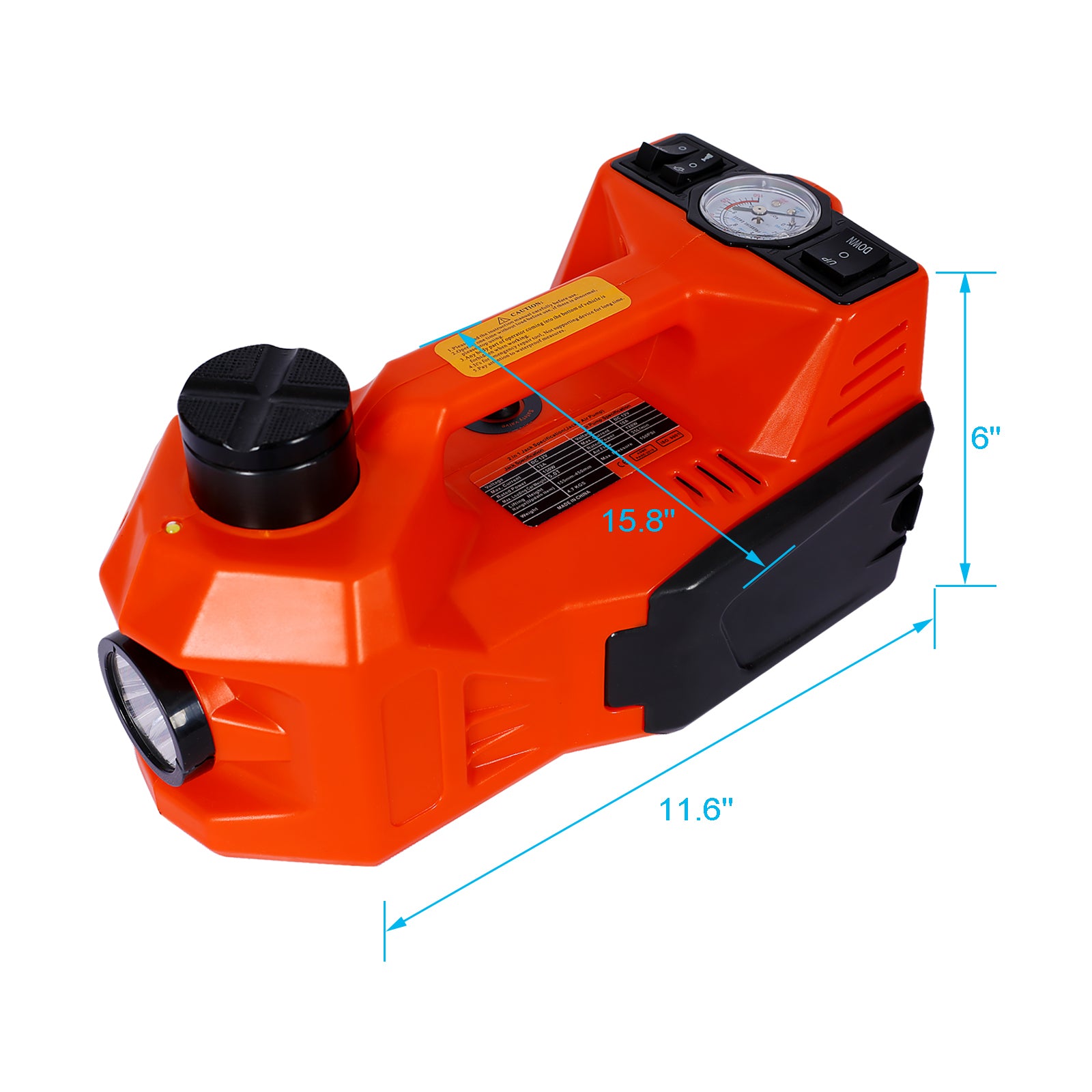Electric Car Jack Kit,5T 12V,4In 1 Floor Jack,Hydraulic Car Jack Lift With Electric Impact Wrench For Suv ,Mpv Sedan Orange Plastic