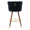 Coolmore Counter Height Bar Stools Set Of 2 For Kitchen Counter Solid Wood Legs With A Fixed Height Of 360 Degrees Black Solid Wood