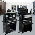 High Capacity Rolling Tool Chest With Wheels And Drawers, 8 Drawer Tool Storage Cabinet Black Black Steel