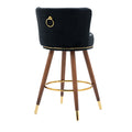 Coolmore Counter Height Bar Stools Set Of 2 For Kitchen Counter Solid Wood Legs With A Fixed Height Of 360 Degrees Black Solid Wood