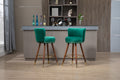 Coolmore Counter Height Bar Stools Set Of 2 For Kitchen Counter Solid Wood Legs With A Fixed Height Of 360 Degrees Emerald Solid Wood