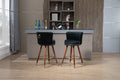 Coolmore Counter Height Bar Stools Set Of 2 For Kitchen Counter Solid Wood Legs With A Fixed Height Of 360 Degrees Black Solid Wood