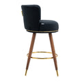Coolmore Counter Height Bar Stools Set Of 2 For Kitchen Counter Solid Wood Legs With A Fixed Height Of 360 Degrees Black Solid Wood