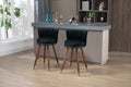 Coolmore Counter Height Bar Stools Set Of 2 For Kitchen Counter Solid Wood Legs With A Fixed Height Of 360 Degrees Black Solid Wood
