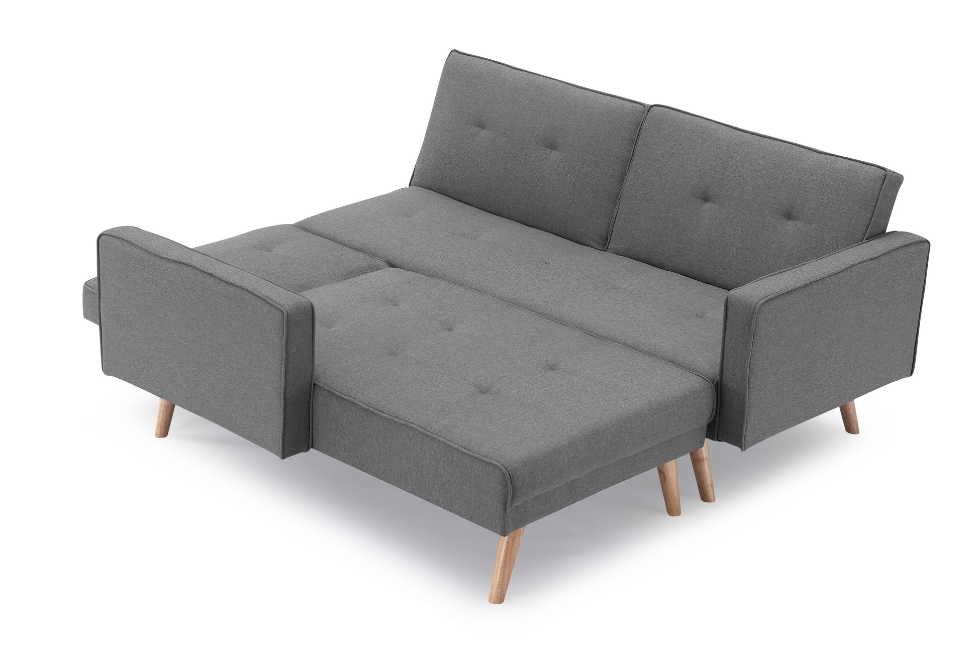 Variable Bed Sofa Living Room Folding Sofa Gray Foam Cotton 4 Seat