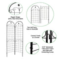 4 Pack Metal Garden Trellis For Climbing Plants Outdoor 86.7'' X 19.7'' Rustproof Plant Support Rose Trellis Netting Trellis Black Black Iron