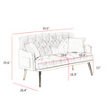 Cream White 2 Seater Sofa Cream White Wood Tufted Back Velvet 2 Seat