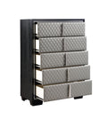 Nicola Chest Silver Pu & Black Finish Bd01431 Black Pu