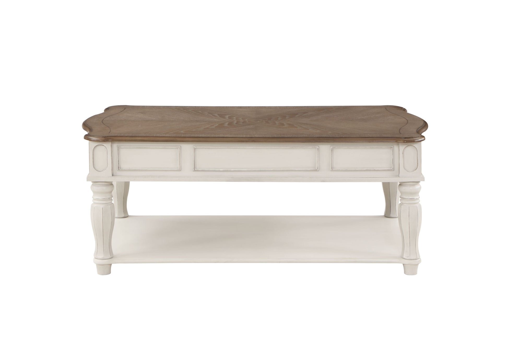 Florian Coffee Table W Lift Top In Oak & Antique White Finish Lv01662 Antique White Solid Wood Mdf