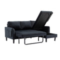United We Win Sectional Sofa Reversible Sectional Sleeper Sectional Sofa With Storage Chaise Black Polyester