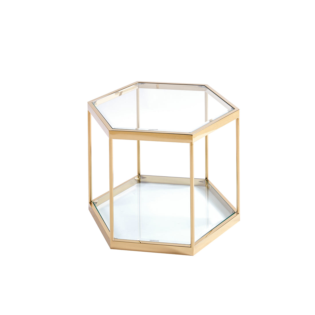 Modern Glass Coffee Table With Gold Finish Stainless Steel Frame Gold Glass