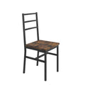Five Piece Set Table And Chair With Backrest, Industrial Style, Solid Structure Brown Mdf