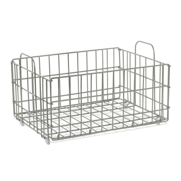 Collapsable Wire Basket In Light Gray Light Gray Metal