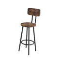 Bar Table, Equipped With 2 Bar Stoolswith Backrest And Partition Brown Mdf