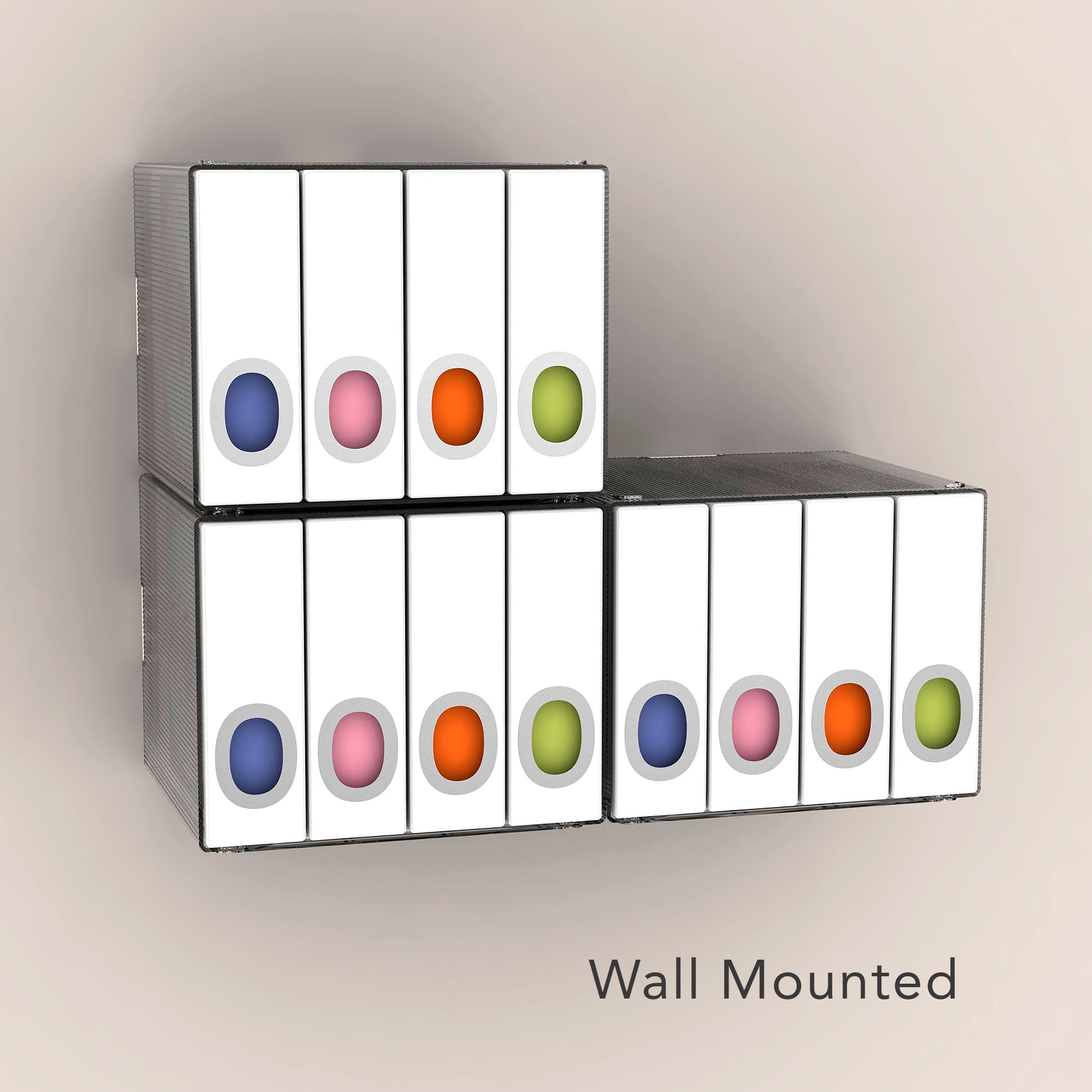 Disc Cube, Stackable, Wall Mountable In White White Plastic