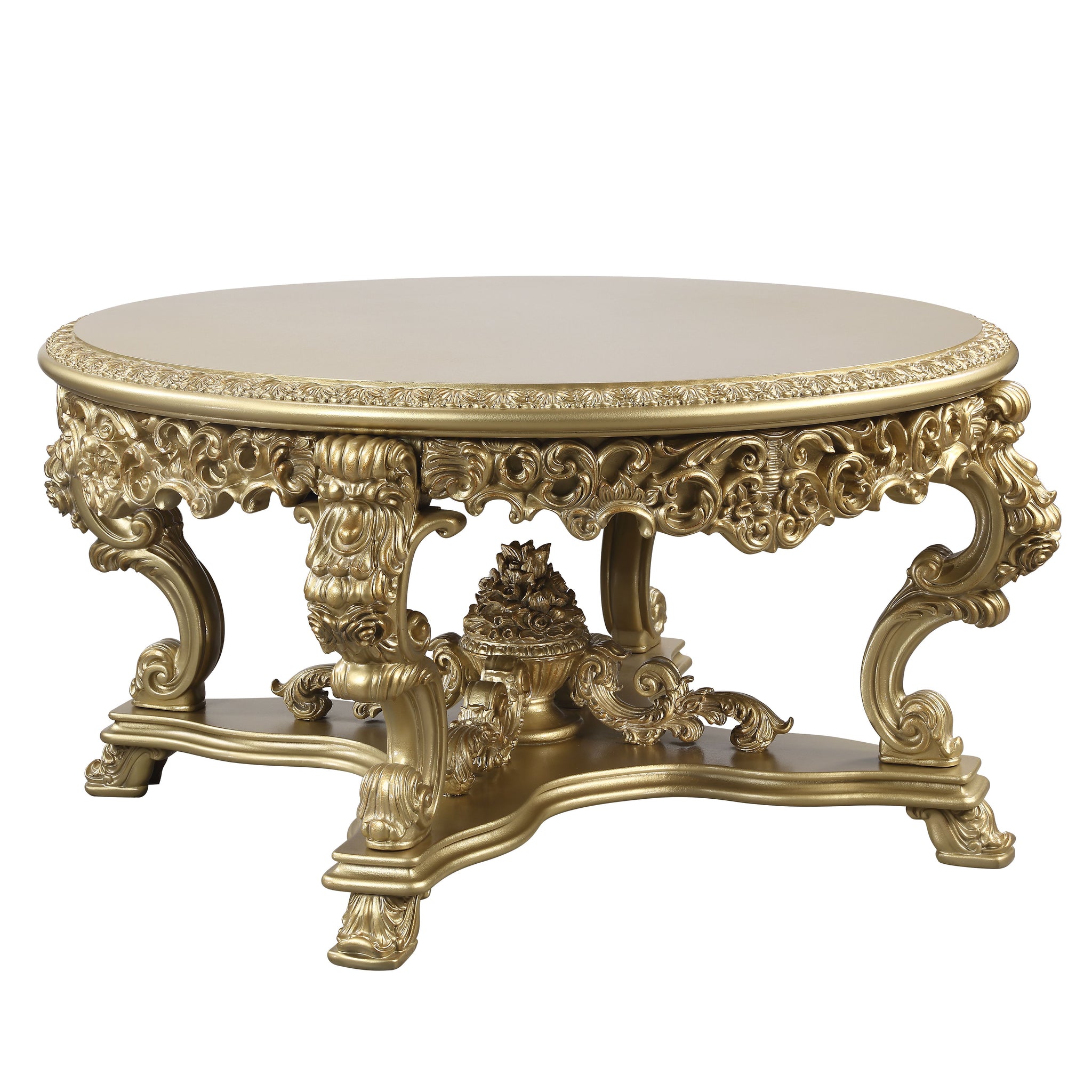 Bernadette Dining Table Gold Finish Dn01469 Gold Mdf