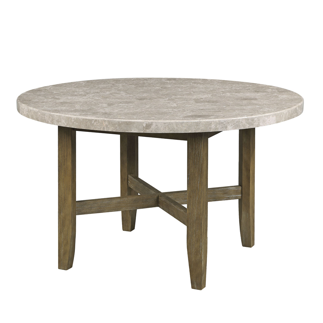 Karsen Dining Table W Marble Top Marble Top & Rustic Oak Finish Dn01449 Oak Solid Wood