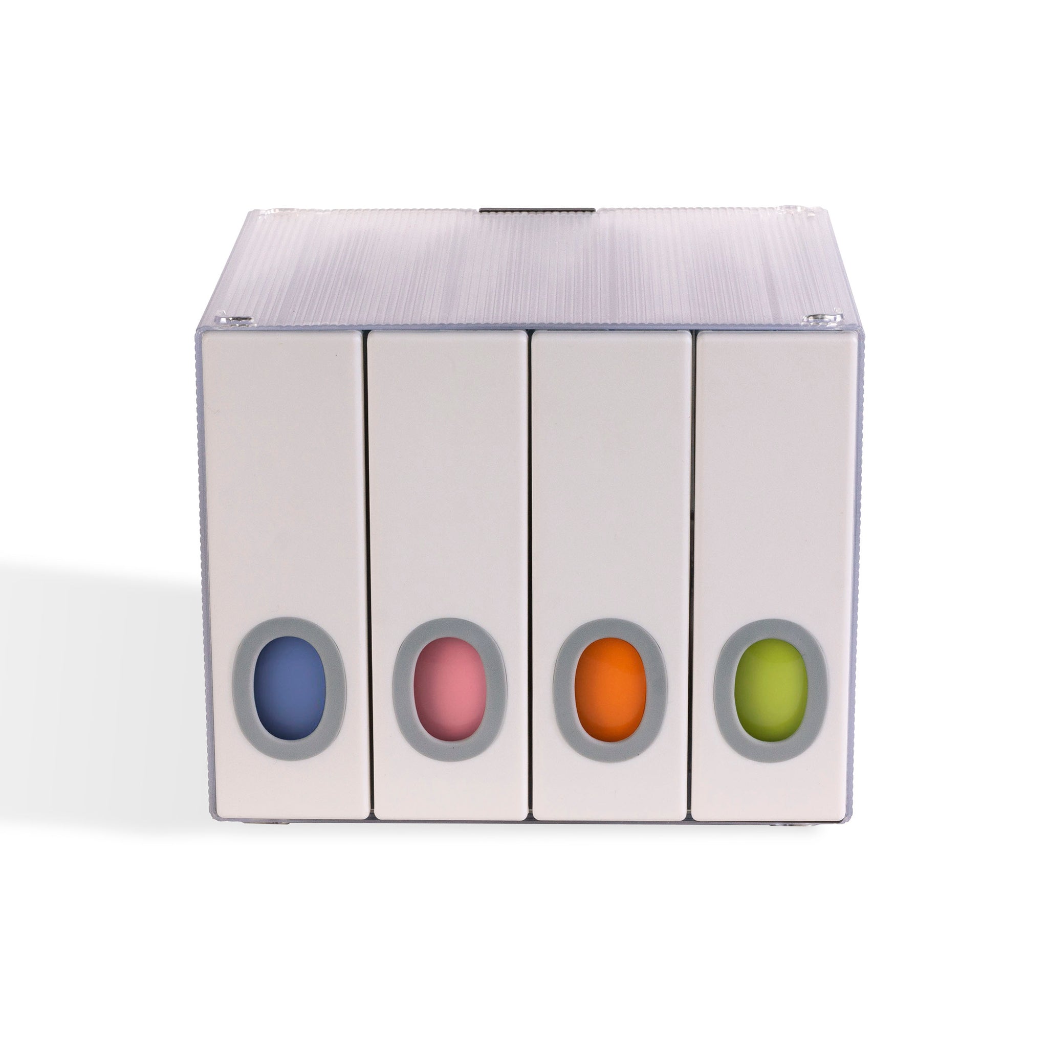 Disc Cube, Stackable, Wall Mountable In White White Plastic