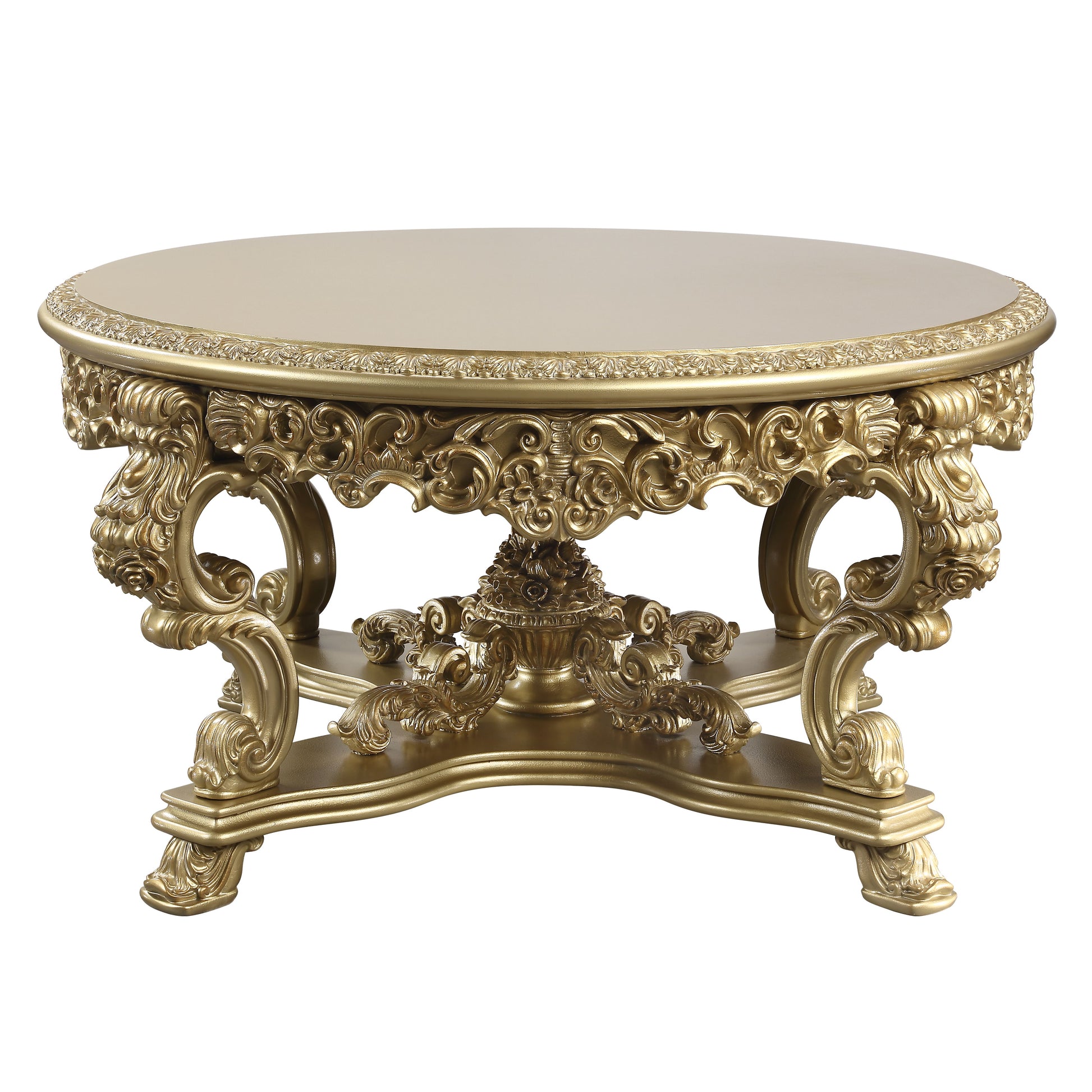 Bernadette Dining Table Gold Finish Dn01469 Gold Mdf