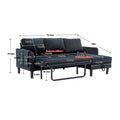 United We Win Sectional Sofa Reversible Sectional Sleeper Sectional Sofa With Storage Chaise Black Polyester